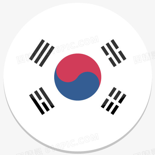 南韩国平圆世界国旗图标集