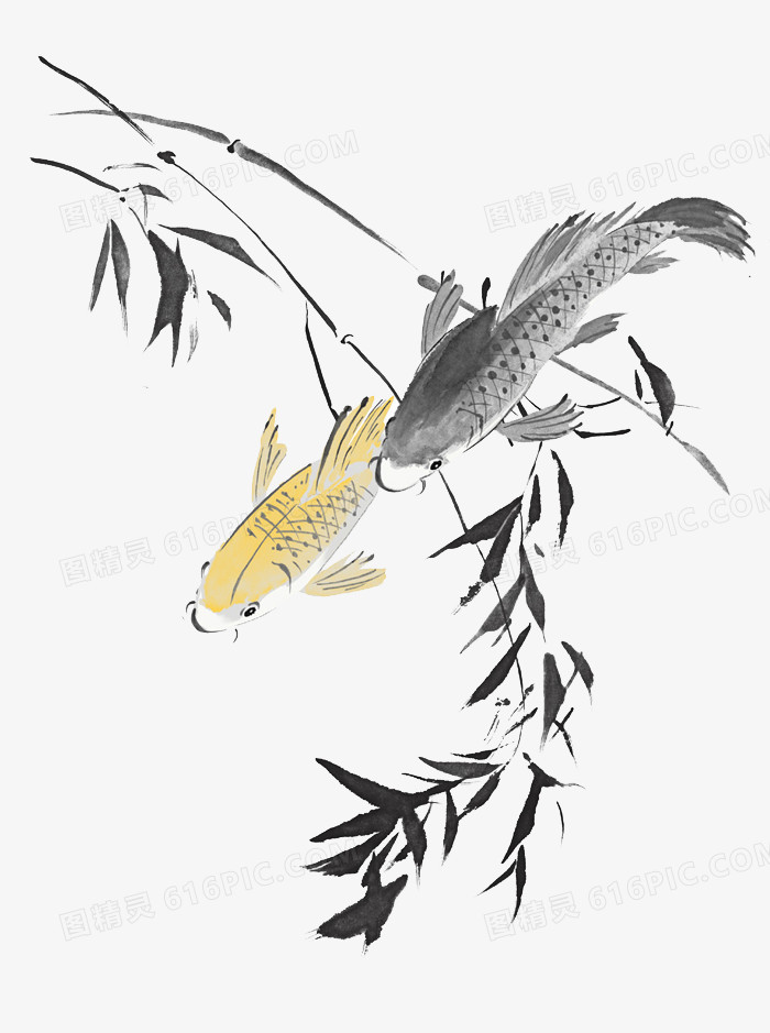 卡通中国风图片卡通 鲤鱼