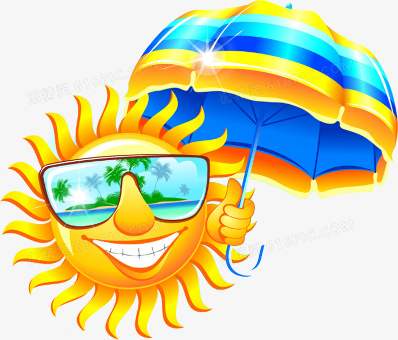 夏日清凉太阳遮阳伞墨镜