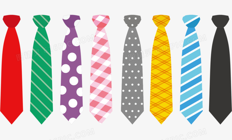 矢量彩色领带