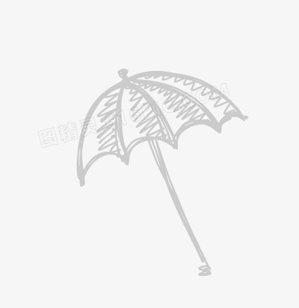 粉笔矢量手绘雨伞