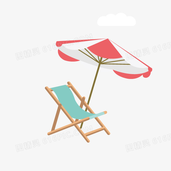 沙滩 手绘 沙滩椅