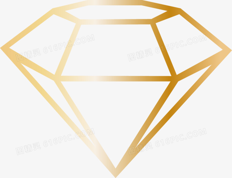 卡通金色钻石框架