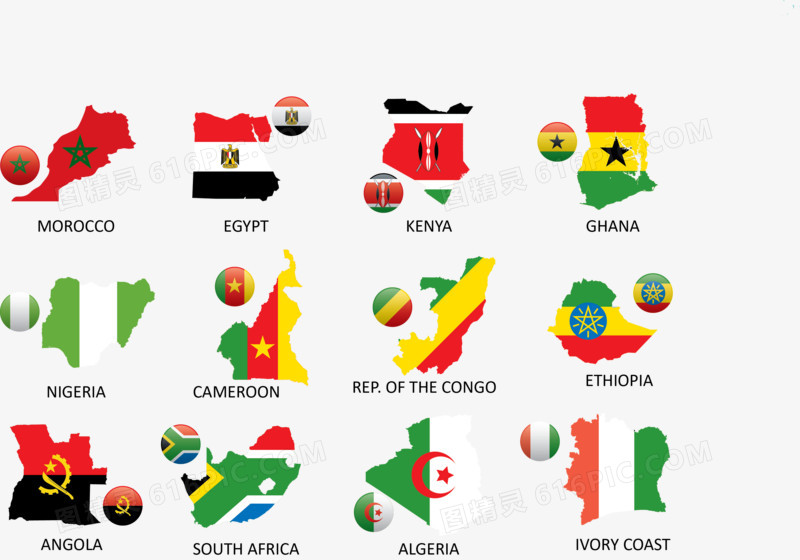 矢量图非洲国家