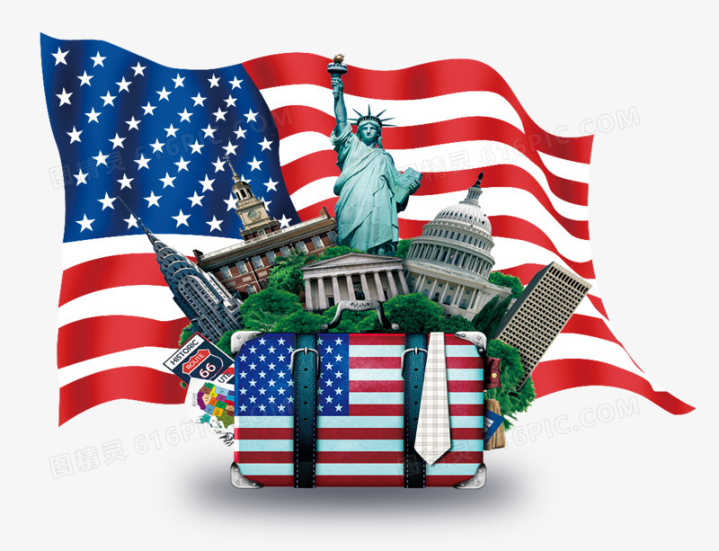 美国国旗建筑标志包包