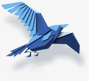 纸质蓝色飞翔的鸟