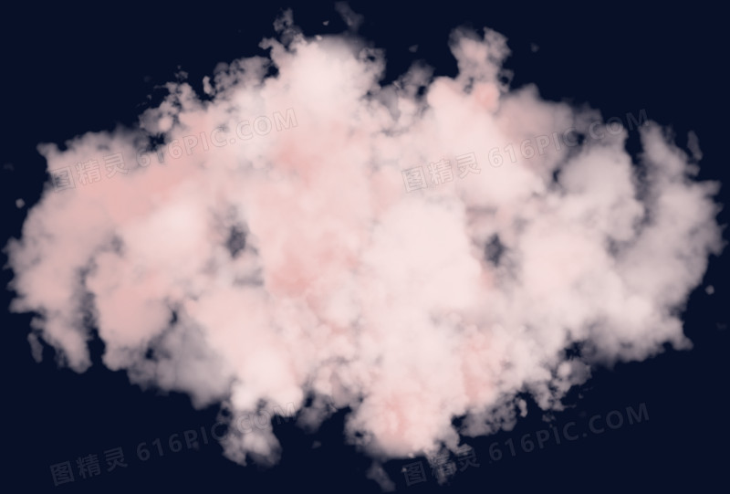 淡粉色云朵元素