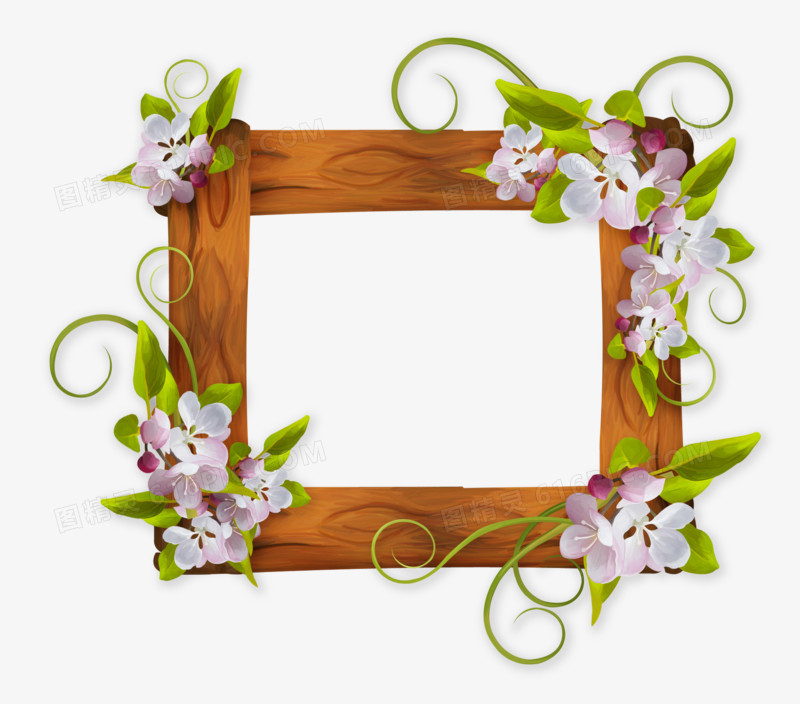 花朵装饰木框