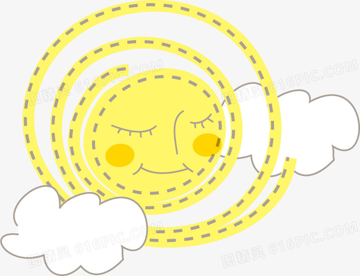 黄色可爱太阳插图