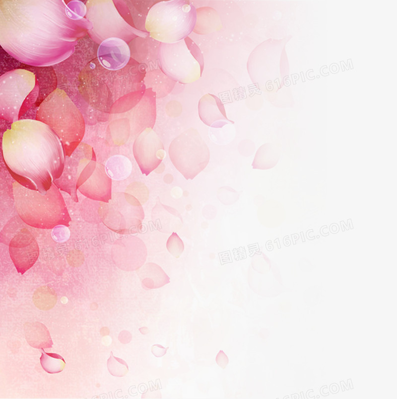 粉色唯美淡雅树叶气泡
