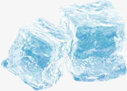 蓝色纯净晶莹立体冰块