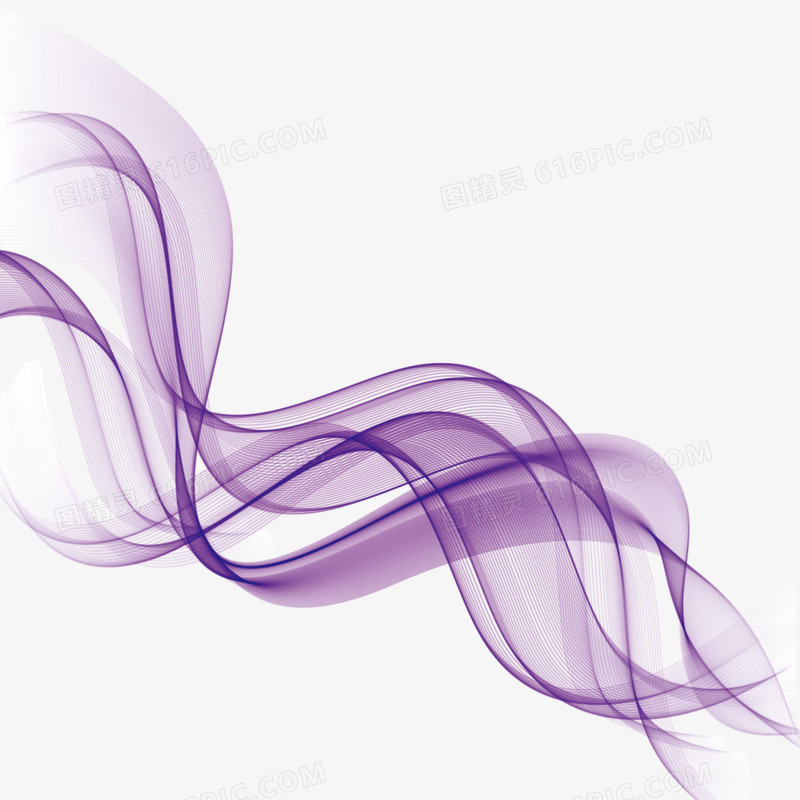 紫色曲线波浪线