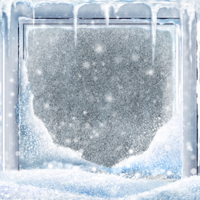 结冰的窗户玻璃背景