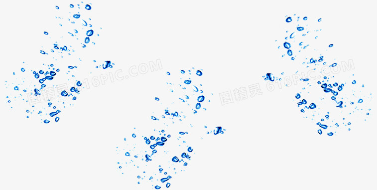 蓝色清新唯美手绘清凉水珠