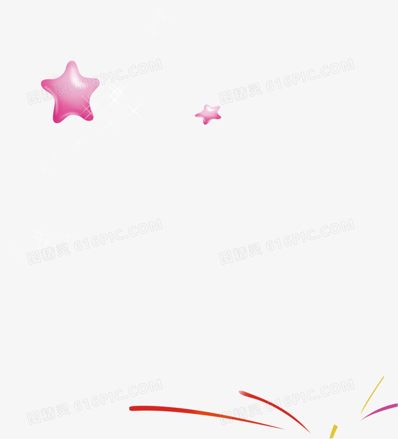 粉红立体五角星漂浮装饰