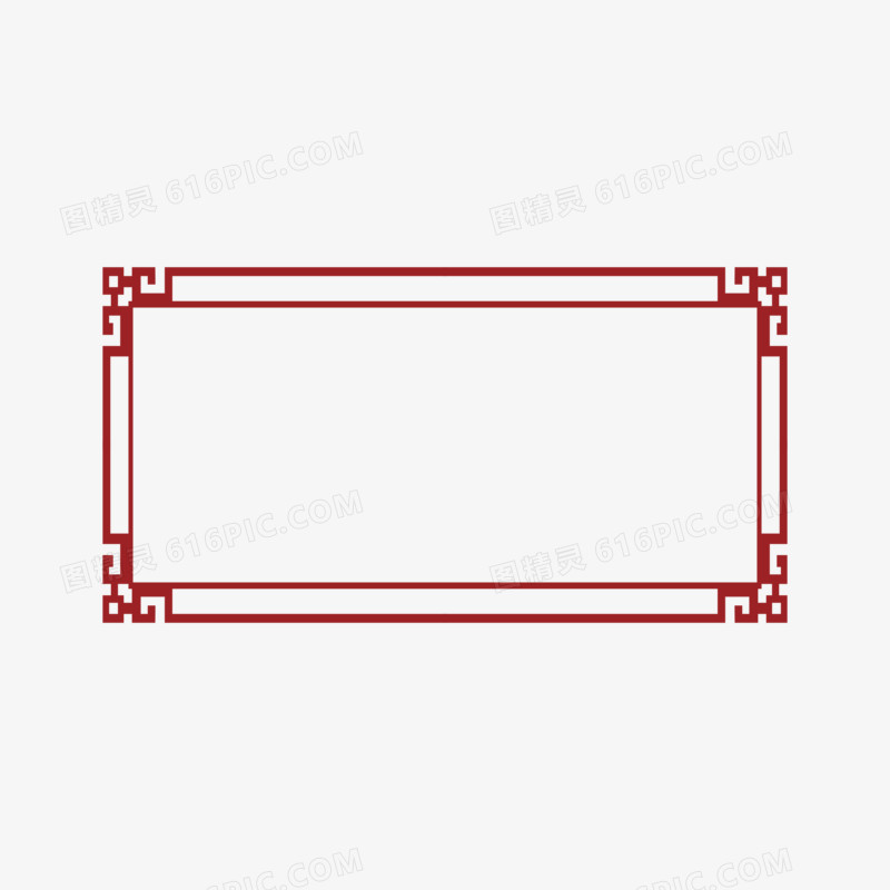 中式红色边框矢量素材