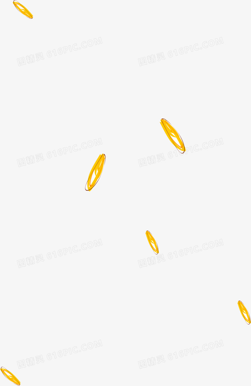 手绘黄色漂浮菊花花瓣
