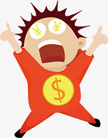 手绘金币淘宝小人