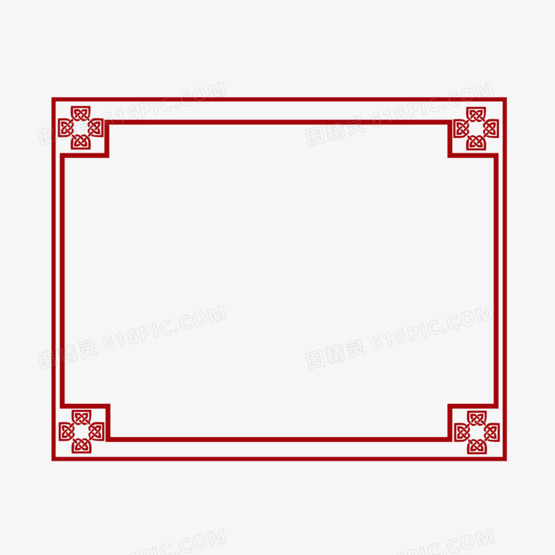 暗红中国风装饰横框元素