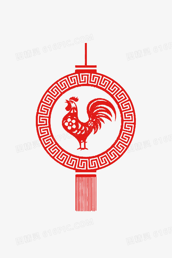 鸡图案中国结
