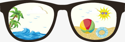 卡通夏日海滩眼镜
