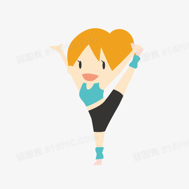 卡通运动小人图片健身素材 卡通健身女孩