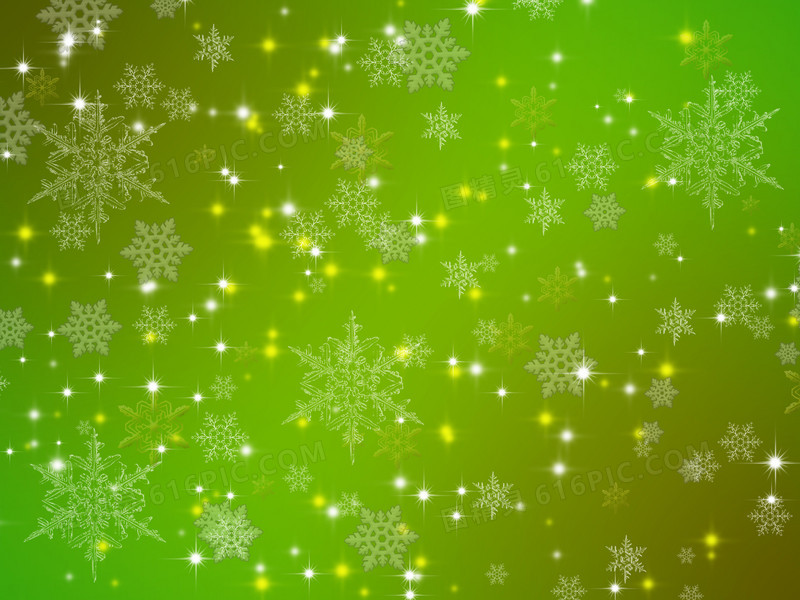 绿色雪花背景