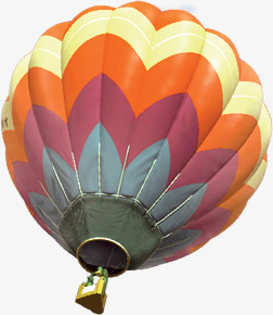 彩色条纹上升的热气球