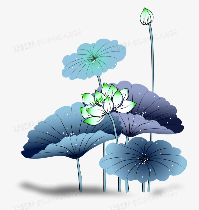荷花水墨画