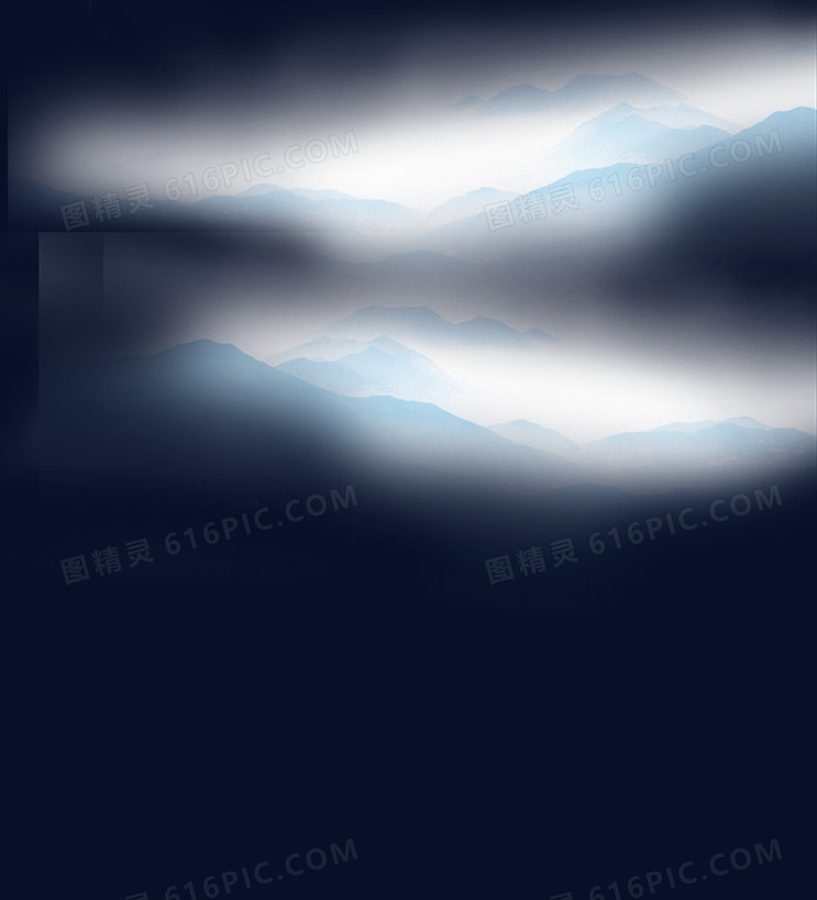 蓝色云雾梦幻卡通设计
