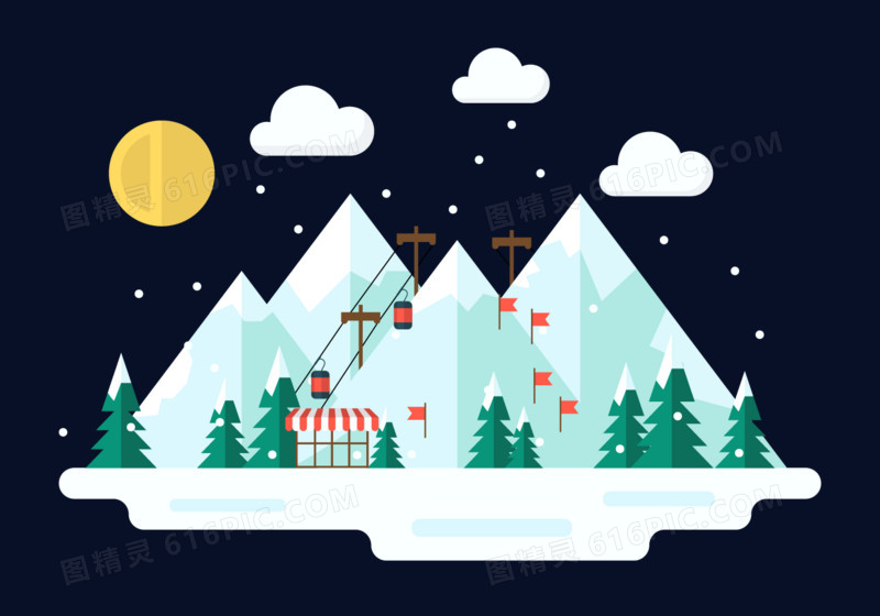 矢量滑雪山