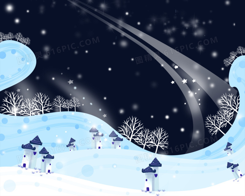 艺术儿童照雪景模板