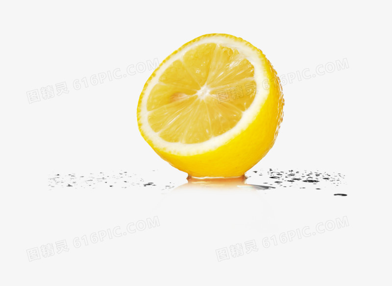 高清黄色柠檬水珠