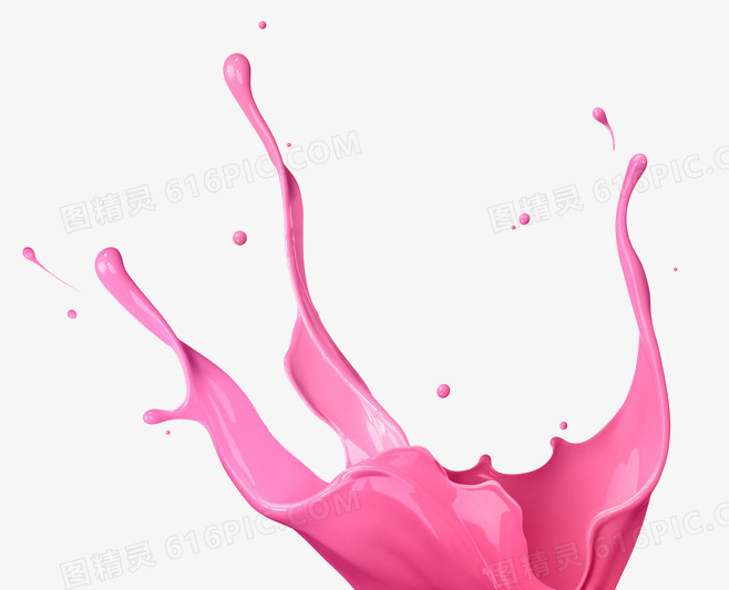 喷溅的粉色油漆