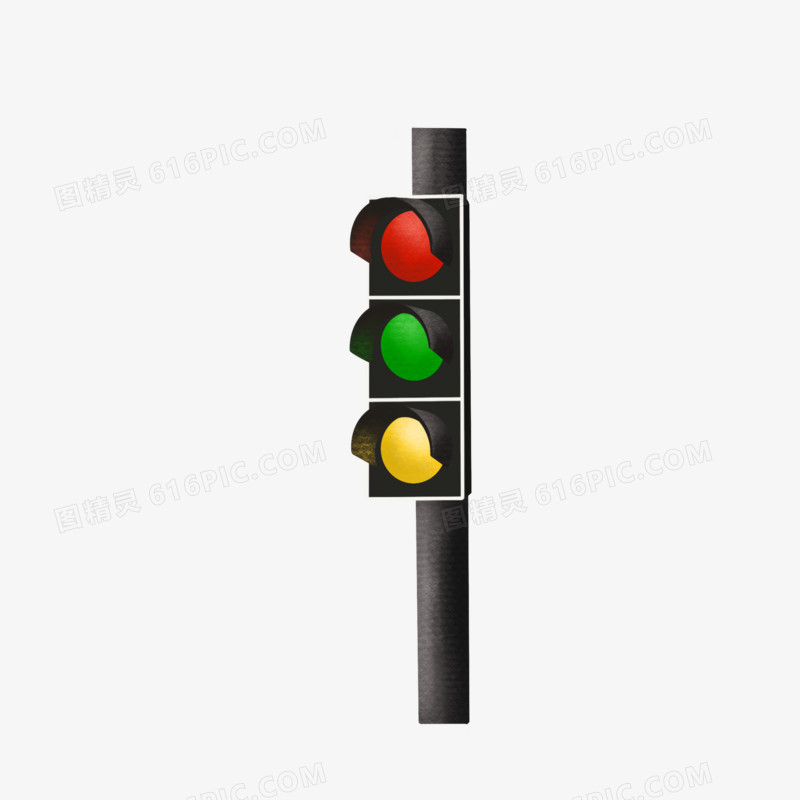 手绘交通指挥红绿灯免抠元素