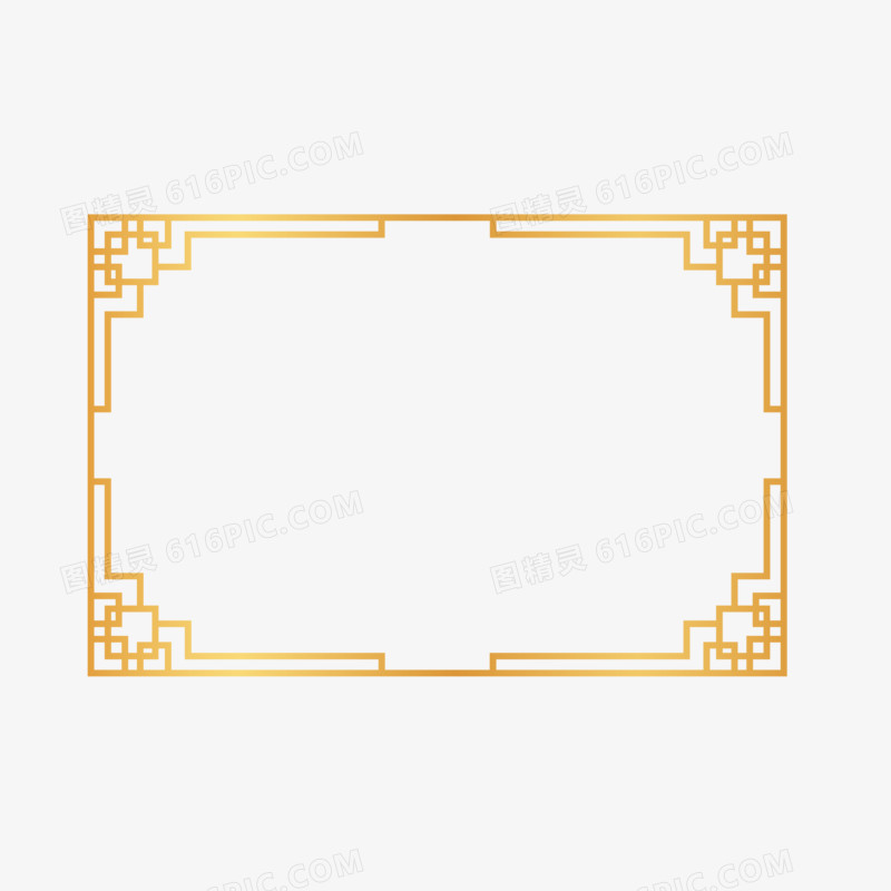 中式金色纹理边框设计