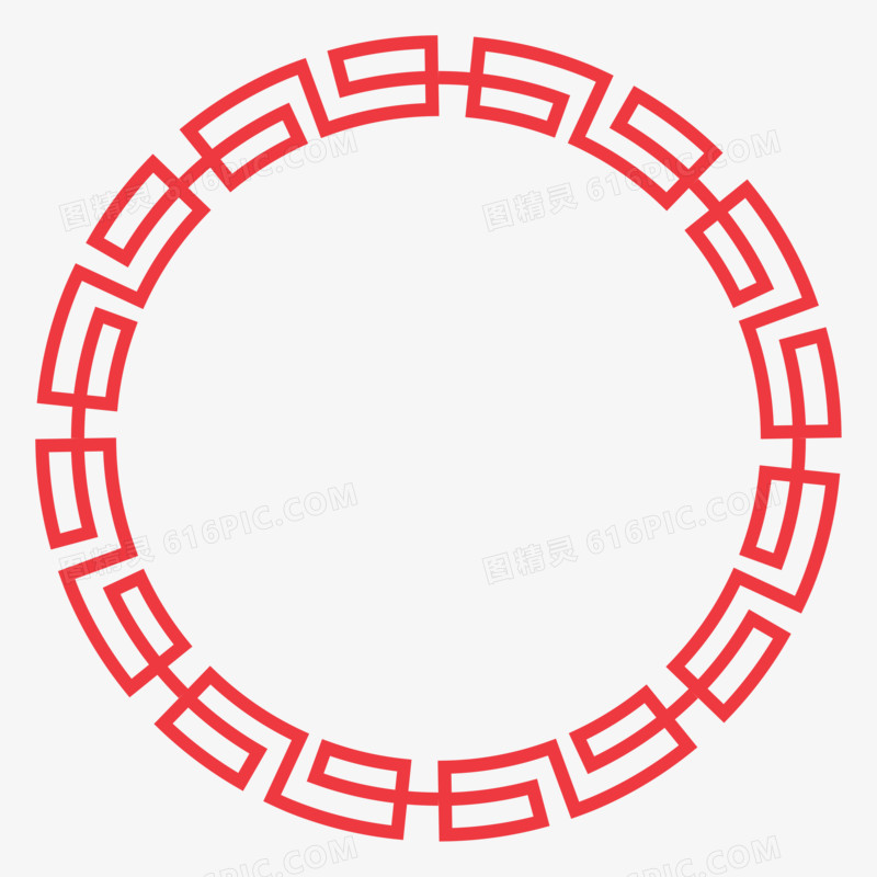 中式纹理圆形边框素材
