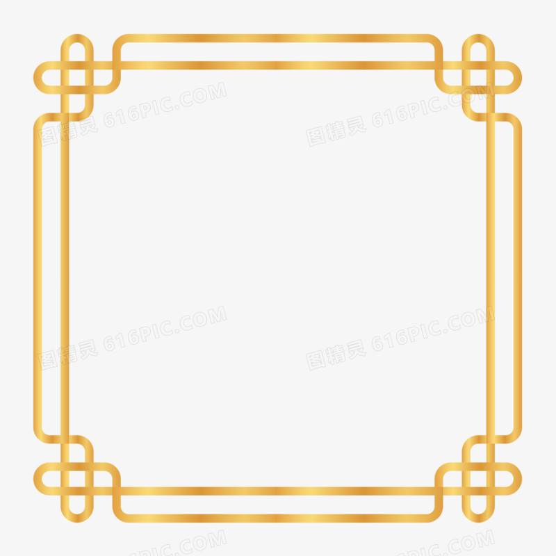 中式金色方形边框设计