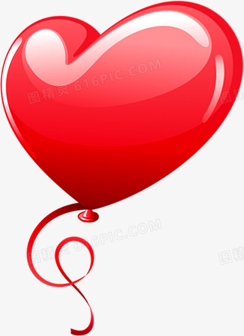 红色心形气球卡通
