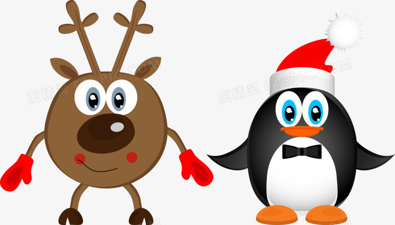 圣诞鹿与圣诞企鹅