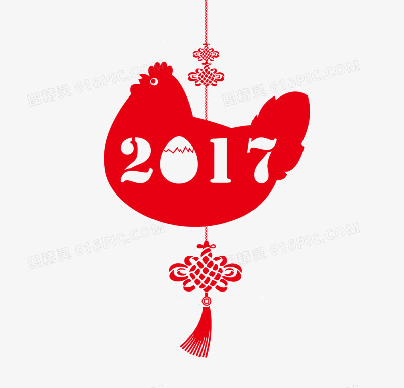 2017鸡年剪纸中国结