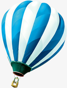 蓝白飞舞热气球