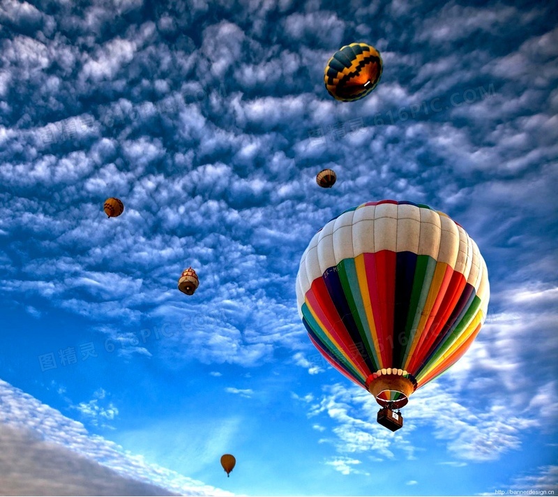 飞舞热气球天空图片