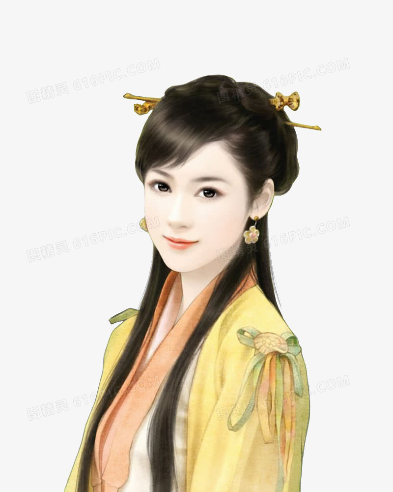 温柔美女插画