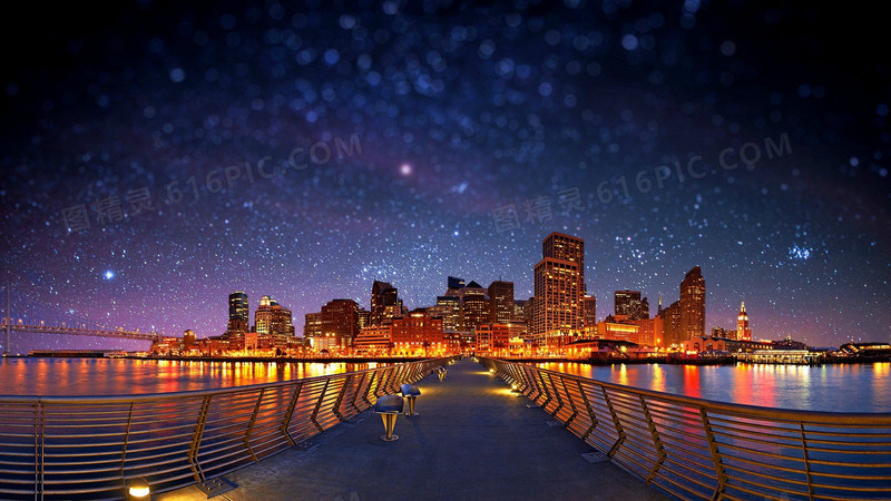 都市城市桥梁夜景