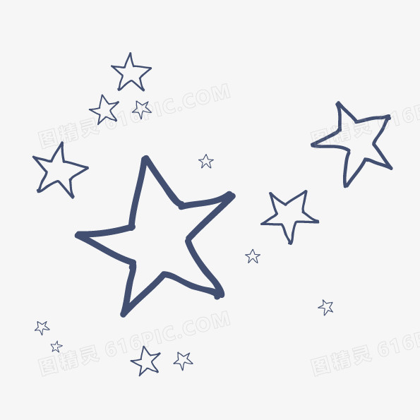 矢量卡通手绘线条星星
