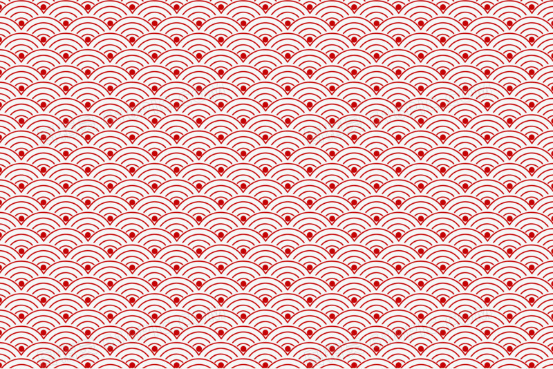 中式鱼纹线底纹矢量图元素