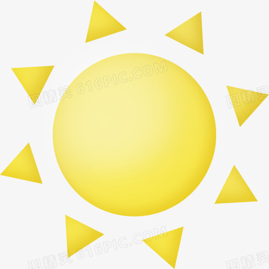 黄色卡通几何图形组合太阳