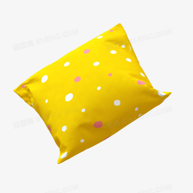 黄色卡通C4D立体仿真抱枕枕头素材