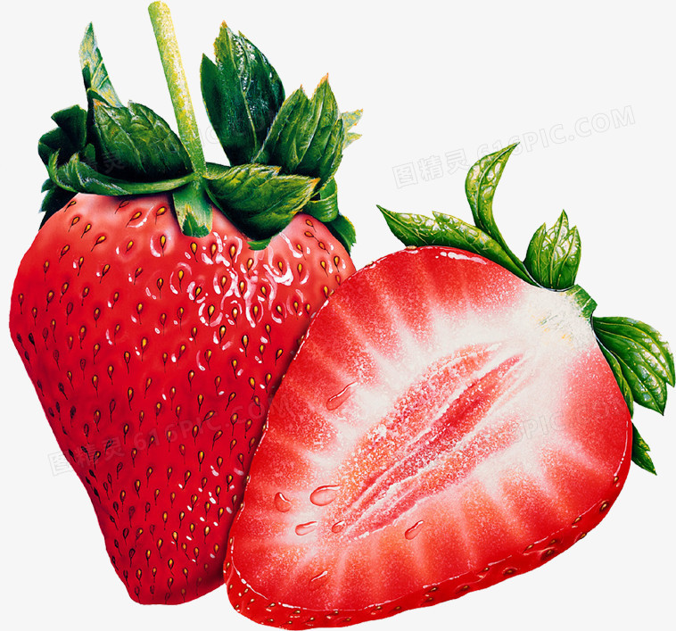 手绘草莓春节海报设计